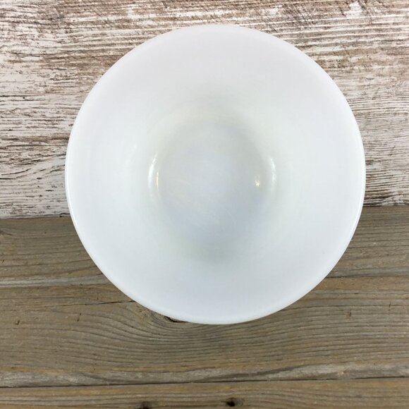 Vintage Federal White Milk Glass Oven Ware Mixing Bowl 7" Double Band F Shield - Picture 4 of 7